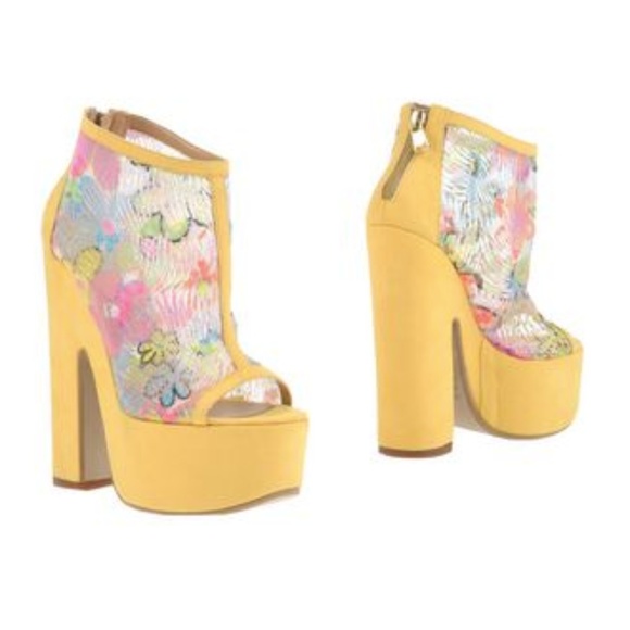 NWT Alberto Moretti ankle booties yellow platform - Picture 3 of 7